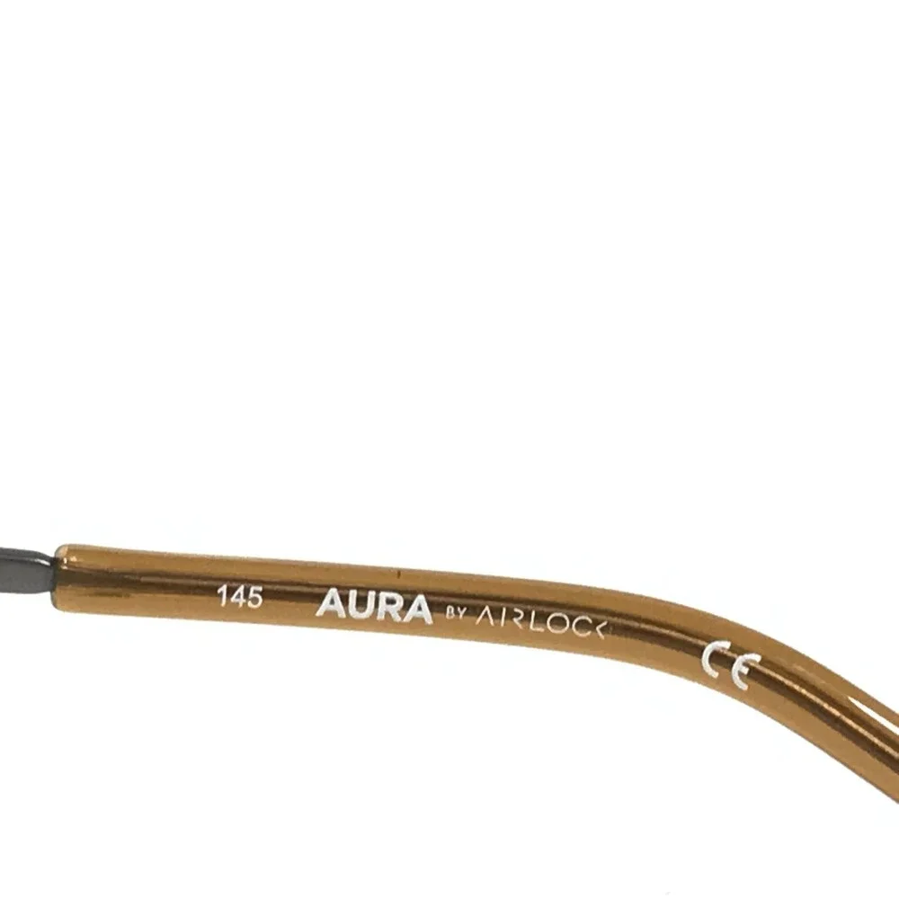 Marchon Airlock AURA 2003 216 Eyeglasses Frames Brown Striped Gray 55-16-145